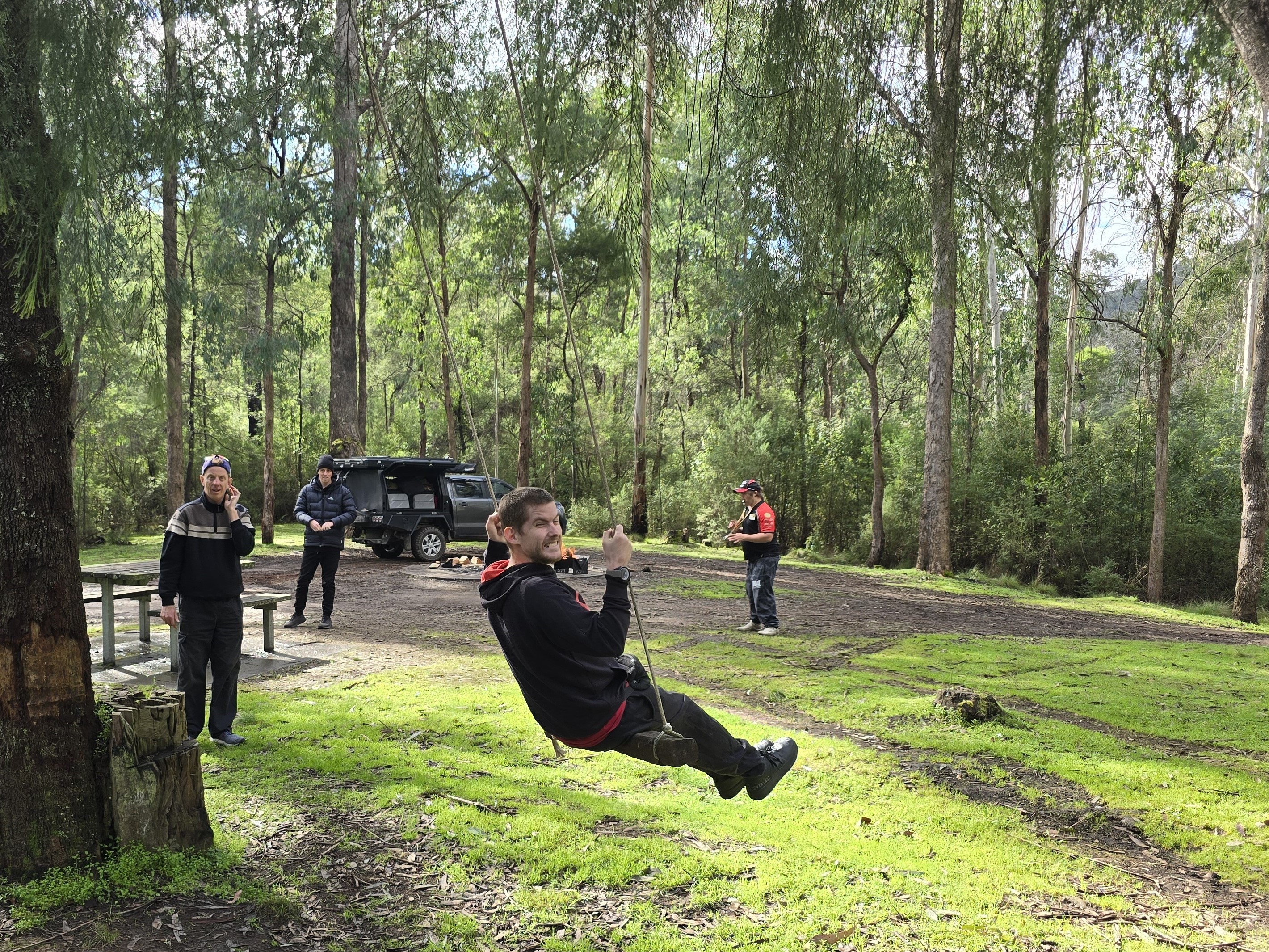 Camping Club group enjoying great outdoor  at Distinctive Options Noweyung