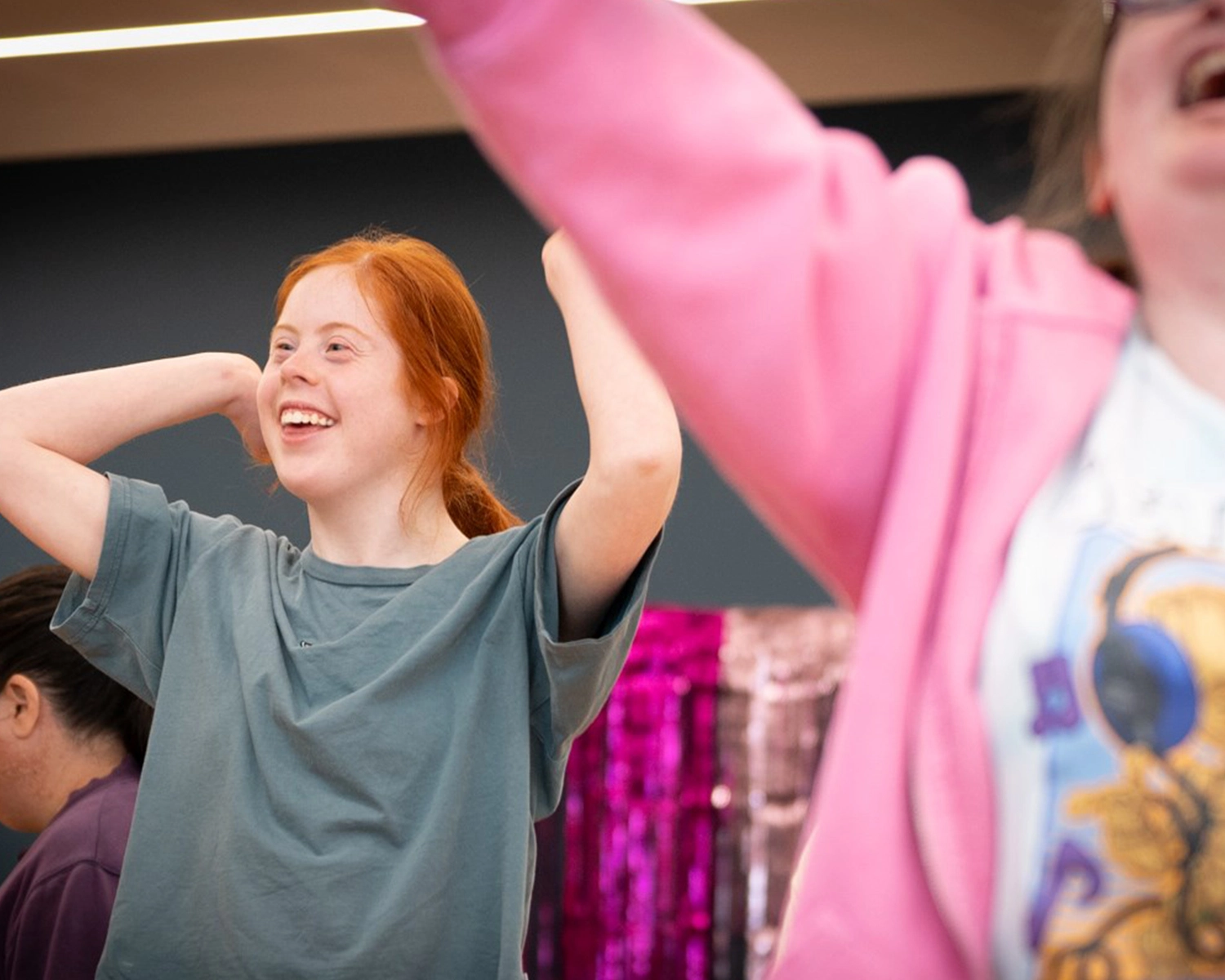 Two women in dance class at NDIS registered disability supports Distinctive Options