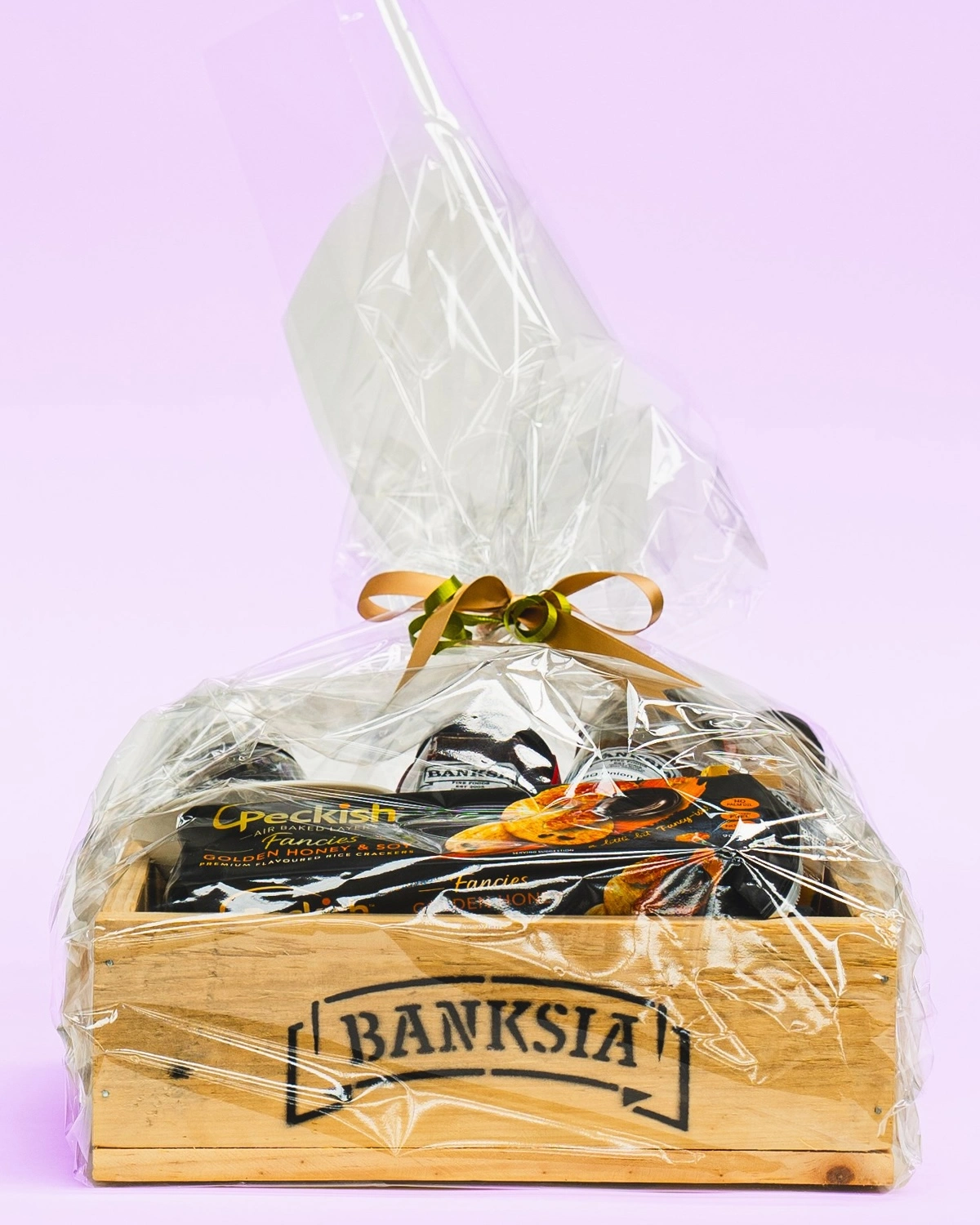 Banksia Fine Foods hamper box filled with their products.