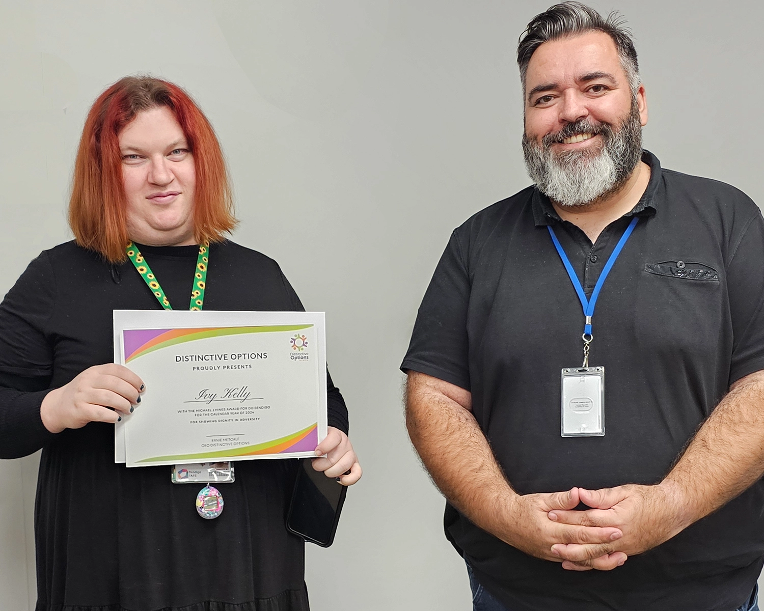 Participant presented with award by CEO